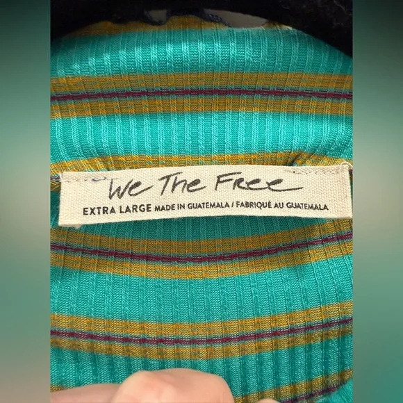 NWOT We the Free Striped Color Block Mock-neck Long Sleeve - Picture 3 of 6